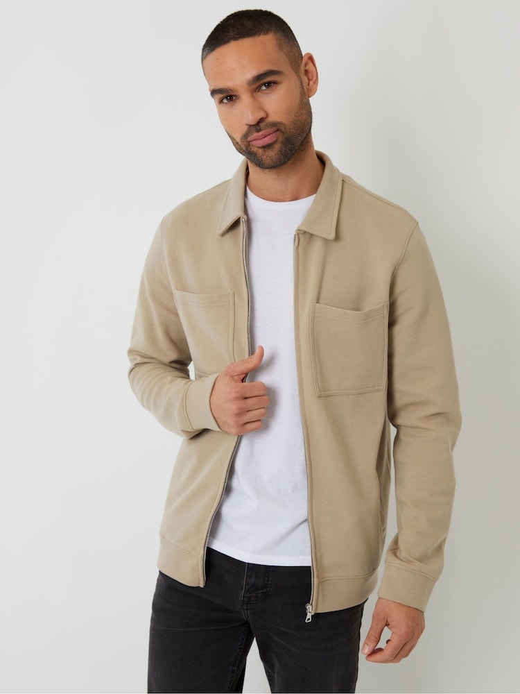 Natural - Threadbare Pique Zip Through Shacket - Imagen 2 de 4