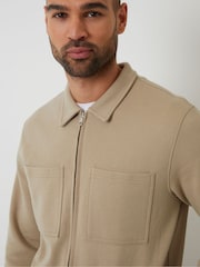 Natural - Threadbare Pique Zip Through Shacket - Imagen 4 de 4