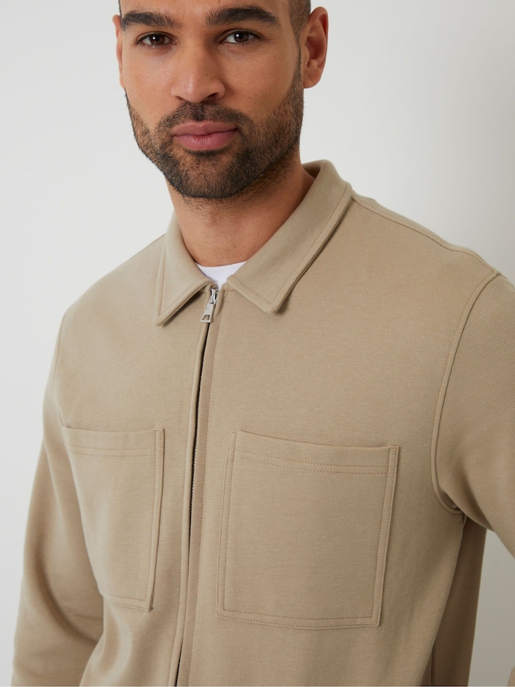 Natural - Threadbare Pique Zip Through Shacket - Imagen 4 de 4