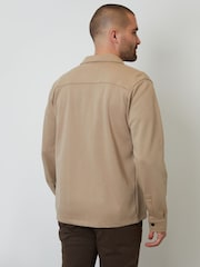 Threadbare Natural Pique Popper Fastening Shacket - Image 2 of 4
