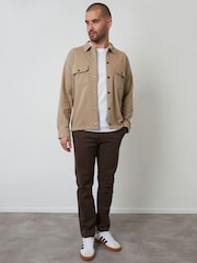 Threadbare Natural Pique Popper Fastening Shacket - Image 3 of 4
