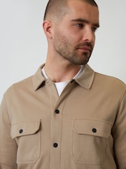 Threadbare Natural Pique Popper Fastening Shacket - Image 4 of 4