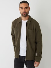 Verde - Threadbare Pique Zip Through Shacket - Imagen 1 de 4