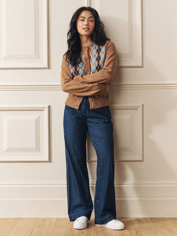 Laura Ashley Indigo Blue Wide Leg Jeans - Image 1 of 8 Laura Ashley Indigo Blue Wide Leg Jeans - Image 1 of 8