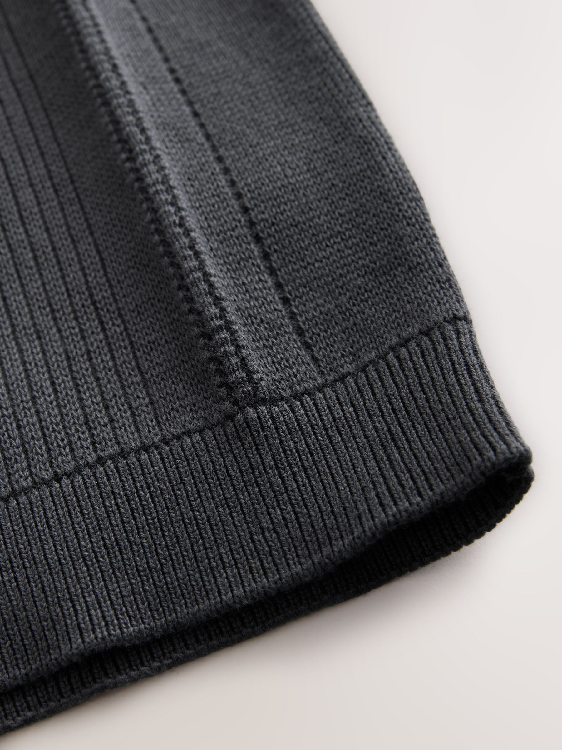 Buy Charcoal Grey Knitted Zip Neck Polo Shirt (3-16yrs) from Next USA