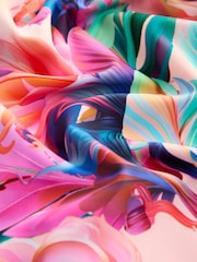 Pink Tropical Short Sleeve Sunsafe  Rash Vest And Pant Swim Set (3-16yrs) - Image 7 of 8