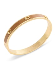 COACH Gold Tone Signature C Enamel Bangle Bracelet - Image 2 of 5
