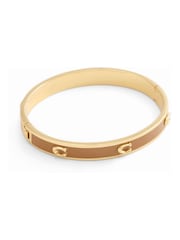 COACH Gold Tone Signature C Enamel Bangle Bracelet - Image 3 of 5