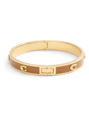 COACH Gold Tone Signature C Enamel Bangle Bracelet - Image 4 of 5