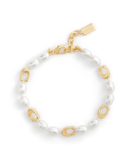 COACH Gold Tone Signature Heritage Pearl Strand Bracelet - Image 1 of 4