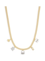COACH Gold Tone Signature Handbag Charm Bib Necklace - Image 2 of 3