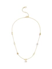 COACH Gold Tone Signature Heritage Pearl Charm Strand Necklace - Image 1 of 3