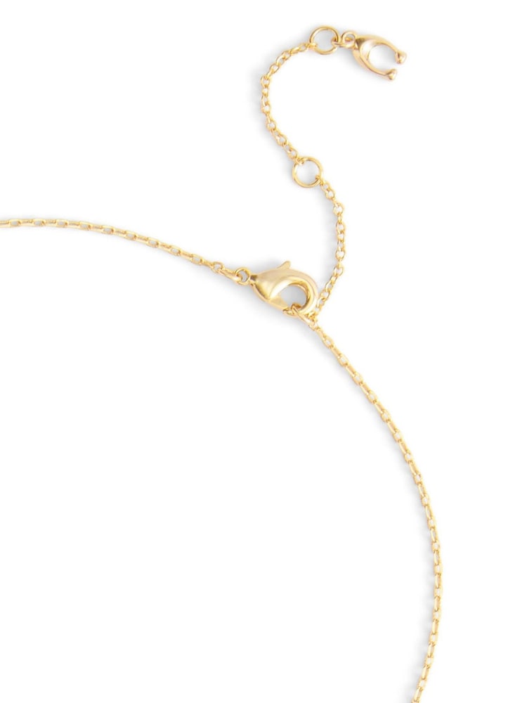 COACH Gold Tone Signature Heritage Pearl Charm Strand Necklace - Image 3 of 3