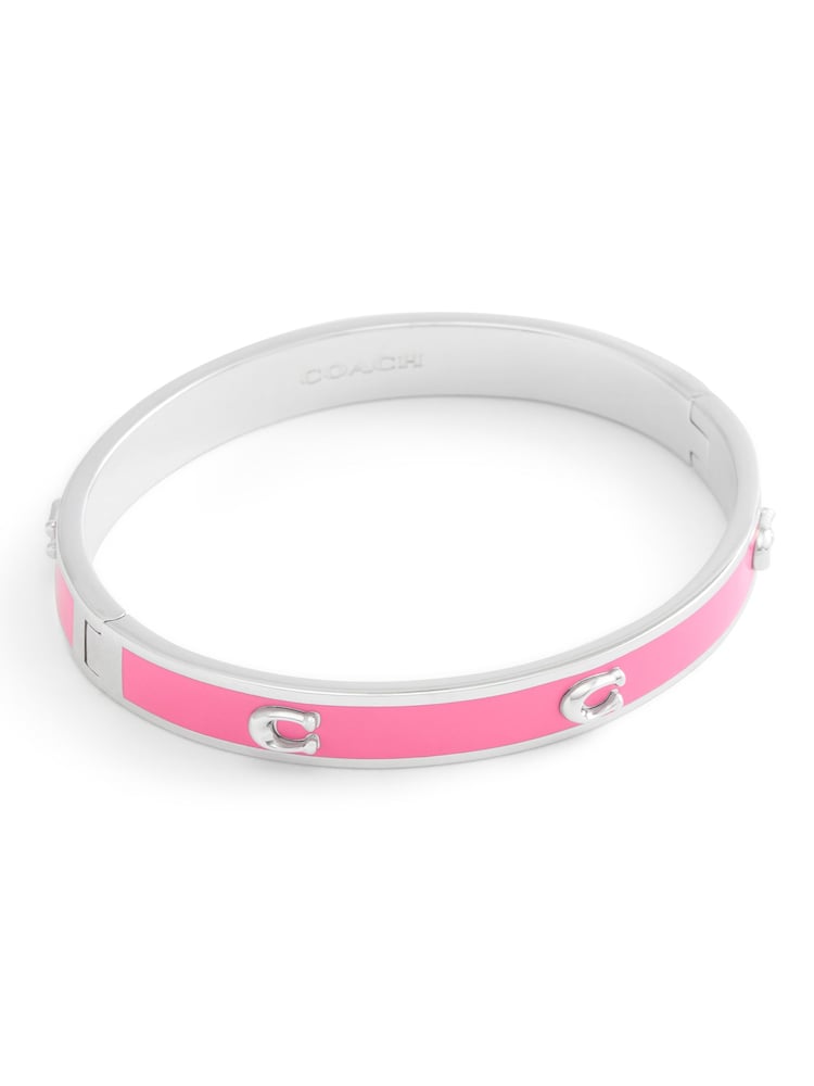 COACH Pink Signature C Enamel Bangle Bracelet - Image 1 of 5