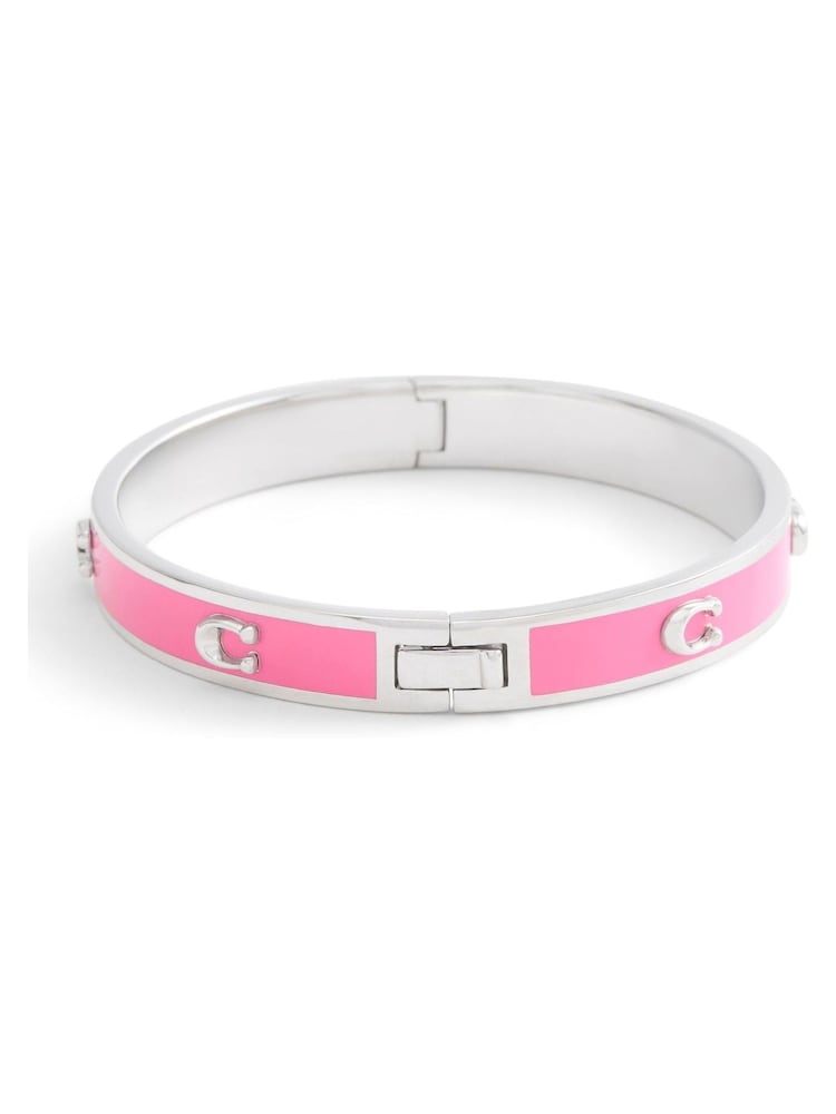 COACH Pink Signature C Enamel Bangle Bracelet - Image 4 of 5