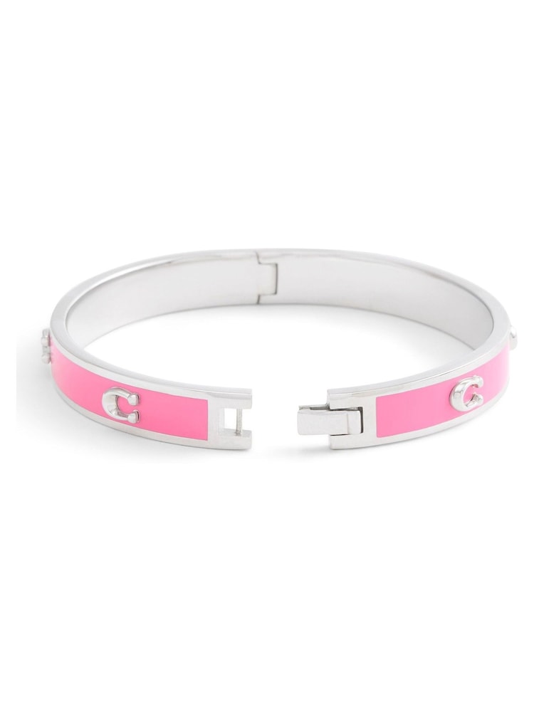 COACH Pink Signature C Enamel Bangle Bracelet - Image 5 of 5