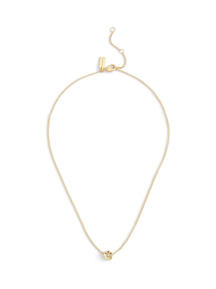 COACH Gold Tone Signature Tea Rose Pendant Necklace - Image 1 of 3