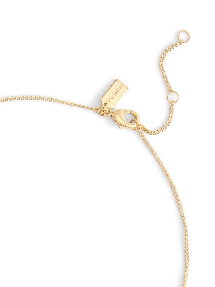COACH Gold Tone Signature Tea Rose Pendant Necklace - Image 3 of 3