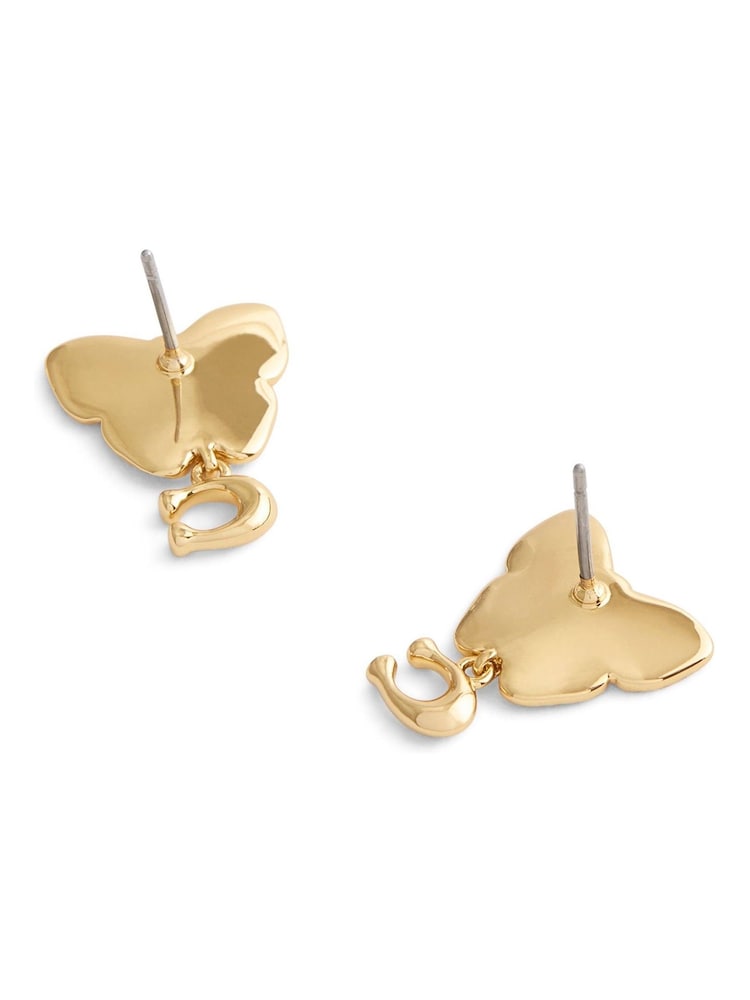 COACH Gold Tone Signature Heritage Butterfly Earrings - Image 3 of 3