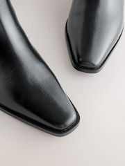 Black Crinkle Texture - Forever Comfort® Chisel Toe Knee Alto Boots - Imagen 10 de 11