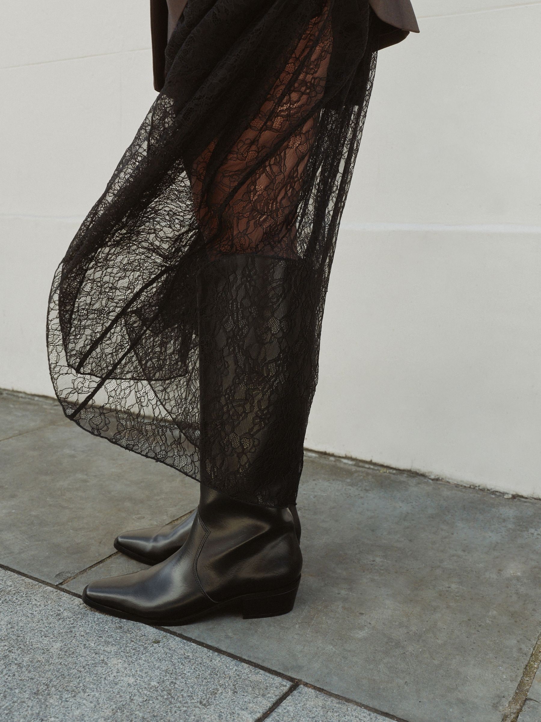 Buy Black Crinkle Texture Forever Comfort® Chisel Toe Knee High