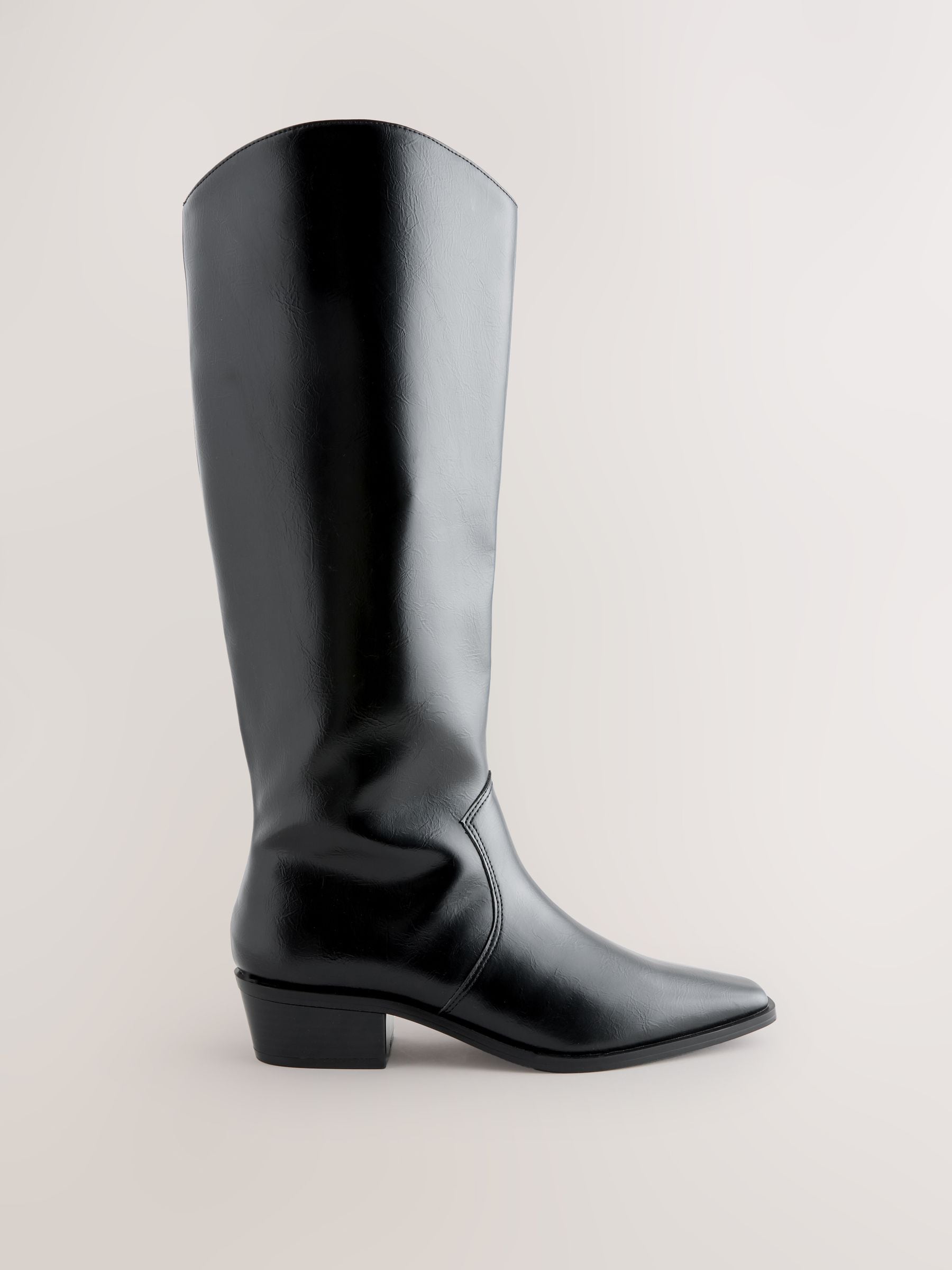 Buy Black Crinkle Texture Forever Comfort® Chisel Toe Knee High