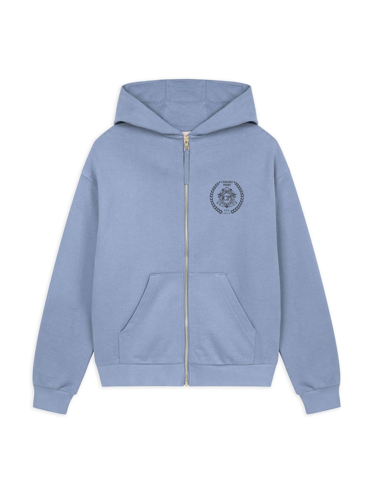 Chelsea Peers Blue 100% Cotton Embroidered Logo Zip Up Hoodie - Image 1 of 3