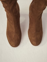 Tan Brown Standard/Wide Fit Forever Comfort® Round Toe Knee High Sock Boots - Image 8 of 8