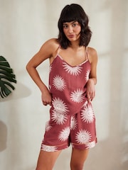 Chelsea Peers 100% Cotton Cheesecloth Bohemian Sun Print Cami Short Pyjamas Set - Imagen 5 de 5