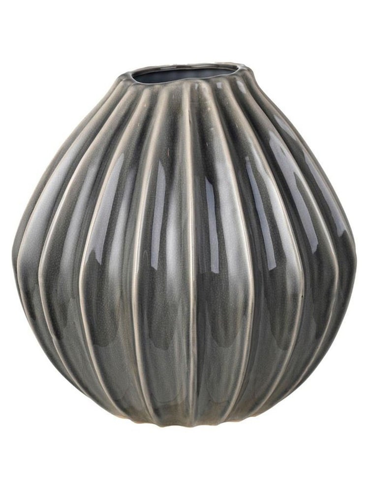 Broste Copenhagen Smoke Grey Wide Large Vase - Image 1 of 1 Broste Copenhagen Smoke Grey Wide Large Vase - Image 1 of 1