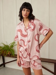 Chelsea Peers Satin Snake Print Short Pyjamas Set - صورة 3 من 5