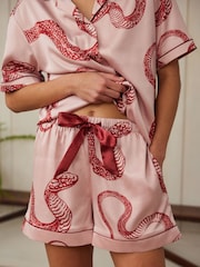 Chelsea Peers Satin Snake Print Short Pyjamas Set - صورة 5 من 5