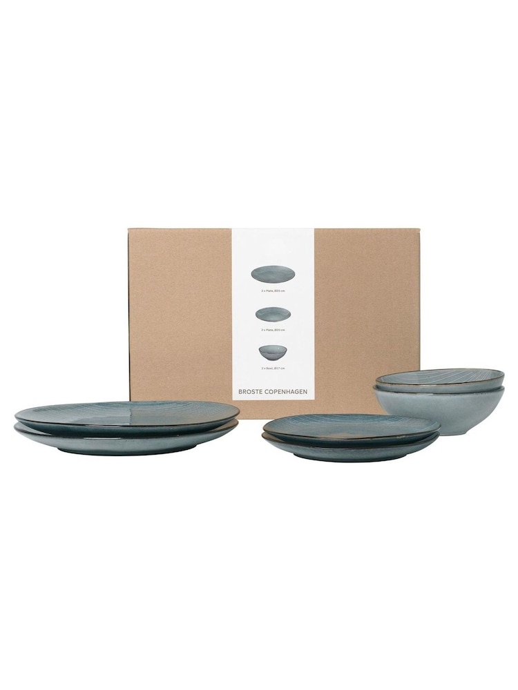 Broste Copenhagen Soft Blue Nordic Sea Dinner Set for Two - Image 1 of 1 Broste Copenhagen Soft Blue Nordic Sea Dinner Set for Two - Image 1 of 1