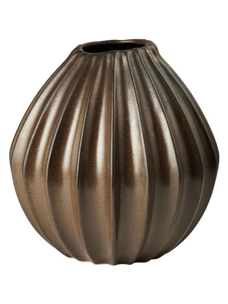 Broste Copenhagen Antique Brown Wide Large Vase - Image 1 of 1 Broste Copenhagen Antique Brown Wide Large Vase - Image 1 of 1