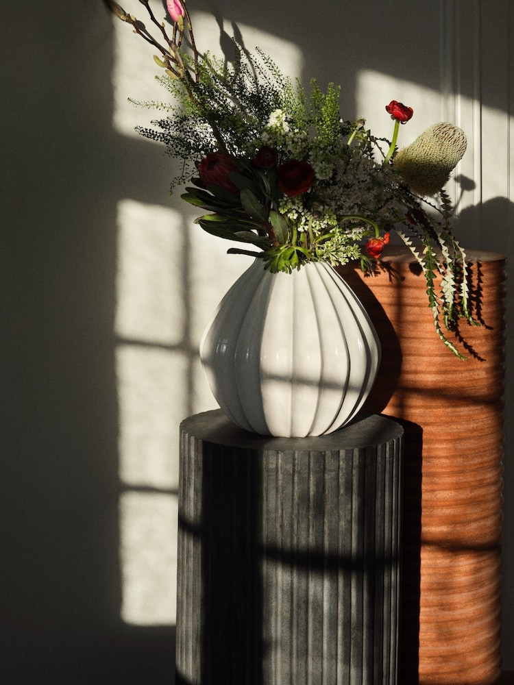 Broste Copenhagen Ivory Large Wide Vase - Image 1 of 3 Broste Copenhagen Ivory Large Wide Vase - Image 1 of 3