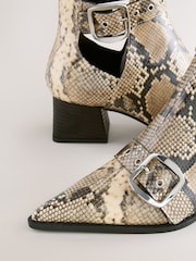 Snake Print Forever Comfort® Cut Out Buckle Detail Ankle Boots - Image 3 of 5