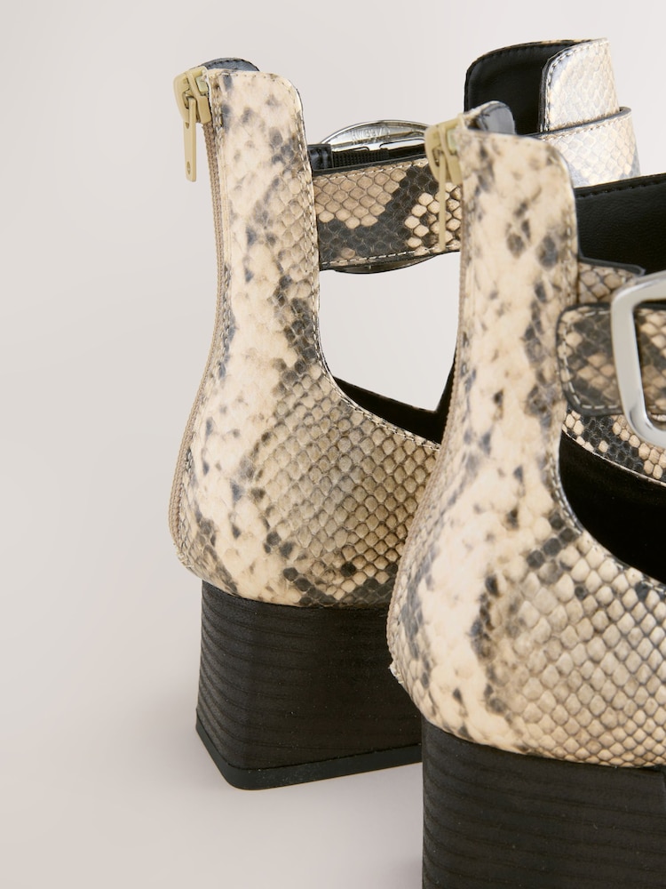Snake Print Forever Comfort® Cut Out Buckle Detail Ankle Boots - Image 5 of 5