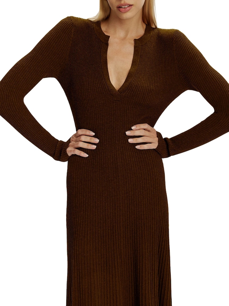 Bardot Brown Hattie Knit Midi Dress - Image 4 of 4
