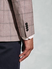 Brook Taverner Purple Windowpane Linen Blend Jacket - Image 4 of 5