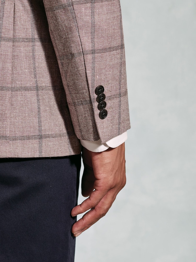 Brook Taverner Windowpane Pellava Blend Takki - Image 4 of 5