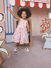 Cath Kidston Pink London Print Bow Front Prom Dress (3mths-8yrs) - Image 1 of 13