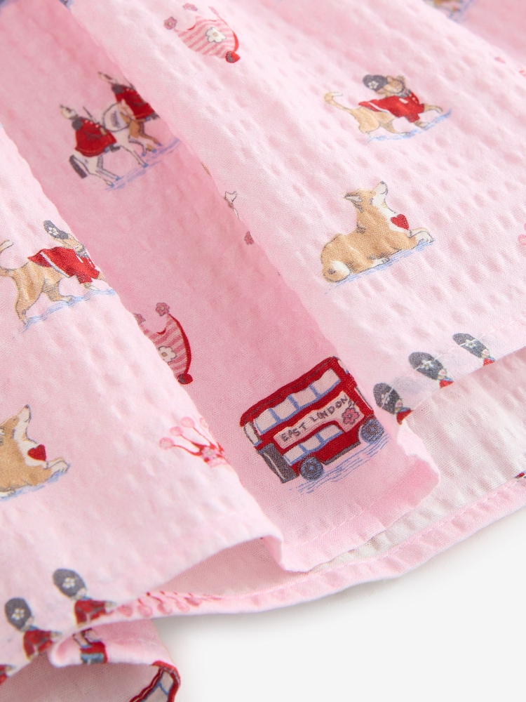 Cath Kidston Pink London Print Bow Front Prom Dress (3mths-8yrs) - Image 13 of 13