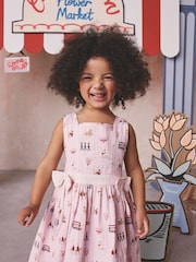 Cath Kidston Pink London Print Bow Front Prom Dress (3mths-8yrs) - Image 4 of 13