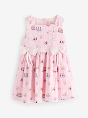 Cath Kidston Pink London Print Bow Front Prom Dress (3mths-8yrs) - Image 9 of 13