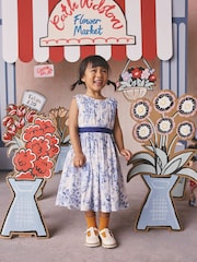 Cath Kidston Blue Floral Sleeveless Prom Dress (3mths-8yrs) - Image 1 of 12