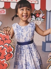 Cath Kidston Blue Floral Sleeveless Prom Dress (3mths-8yrs) - Image 5 of 12