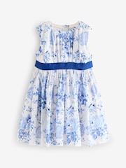 Cath Kidston Blue Floral Sleeveless Prom Dress (3mths-8yrs) - Image 7 of 12