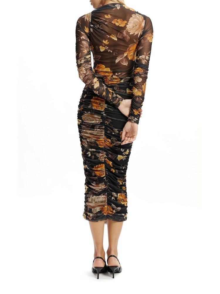 Bardot Black Althea Mesh Midi Dress - Image 4 of 4