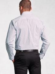 Brook Taverner Blue Geometric Print Long Sleeve 100% Cotton Shirt - Image 5 of 5