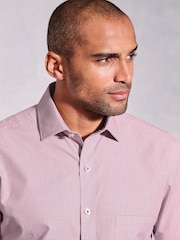 Brook Taverner Micro Oxford Check 100% Cotton Long Sleeve Shirt - Изображение 3 из 5